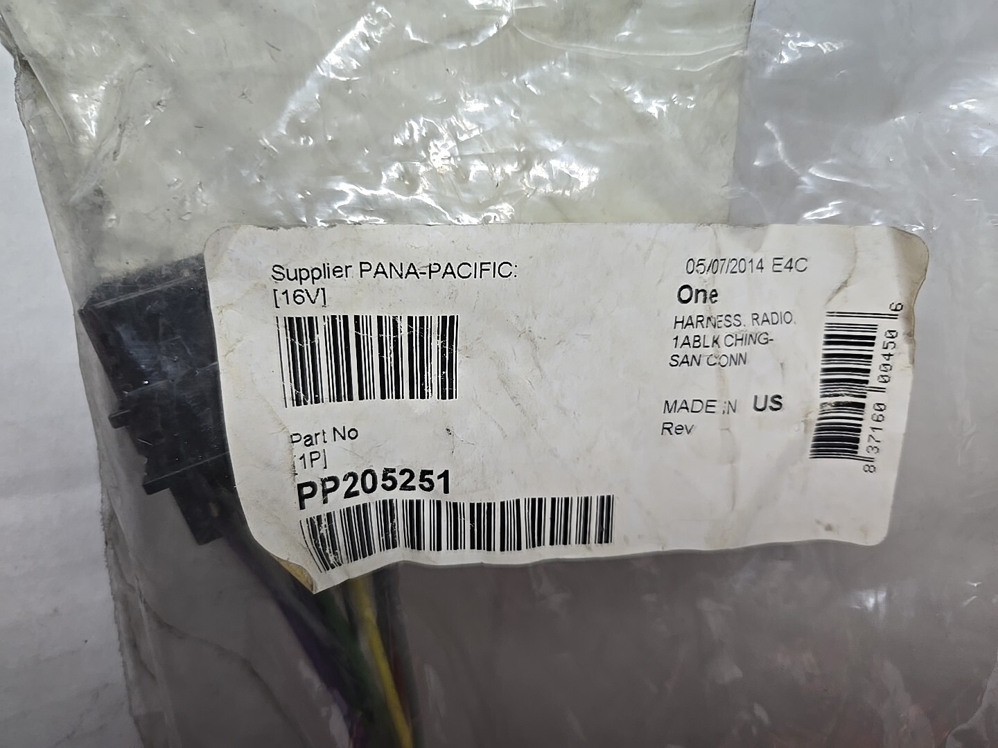 NOS Pana Pacific PP205251 Harness, Radio, 1 ABLK Ching-San Conn