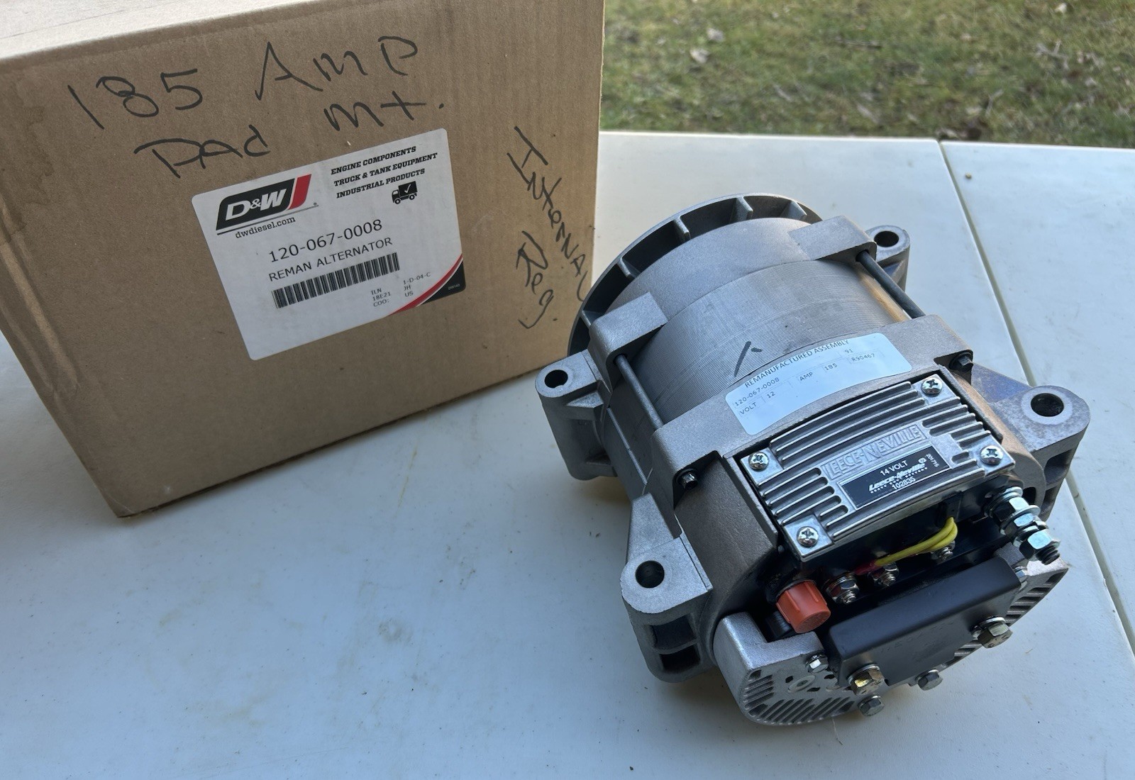 185 Amp Pad Mount Leece Neville Prestolite Alternator 4900 IH