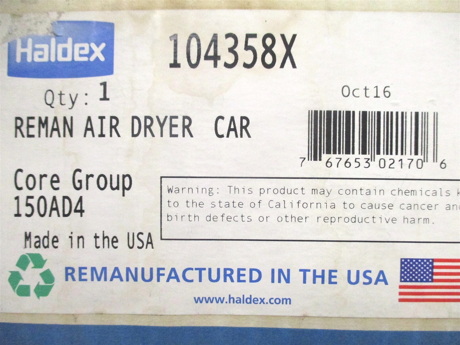 104358X HALDEX AD-4 AIR DRYER CARTRIDGE MAINTENANCE KIT REMAN 104358 AD4 DRIER