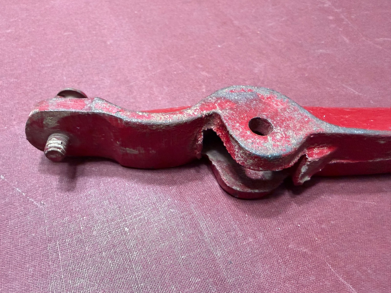 Vintage RED JACKET Cast Iron Float Lever Arm, Livestock Float Arm, PAT.5-15-1917
