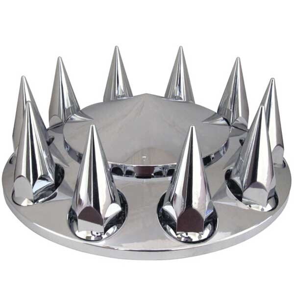 CHROME POINTED AXLE COVER COMBO KIT W/ 33mm SPIKE NUT COVERS & LUGNUT TOOL