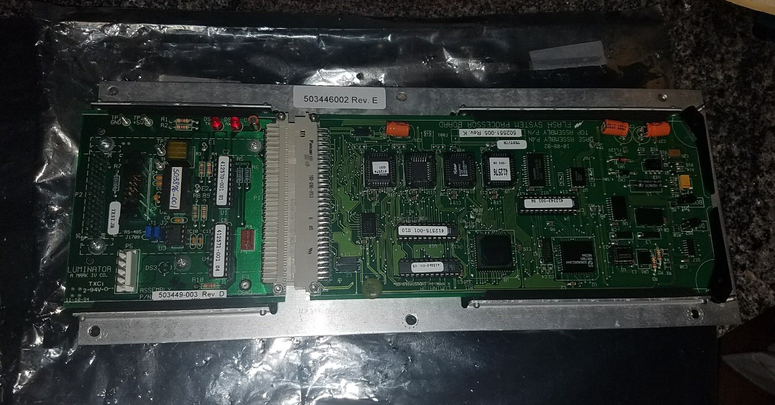 Mark IV Luminator Flash System Processor Board # 503446002, and 502551-005.