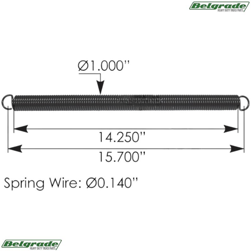 104.7107 Hood Spring Kenworth ’98-’06 W900B Replaces K224-35 K22435