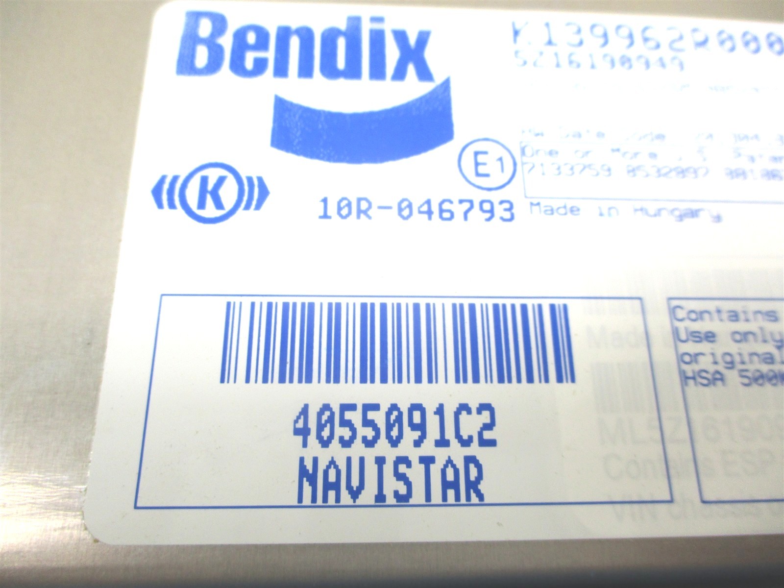 4055091C2 NEW INTERNATIONAL BENDIX EC80 ADVANCED ABS ECU K139962R000