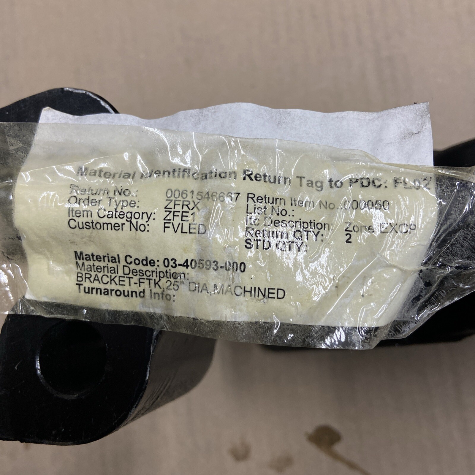 NOS Freightliner Fuel Tank Hanger Bracket 25 IN DIA Machined OEM 03-40593-000