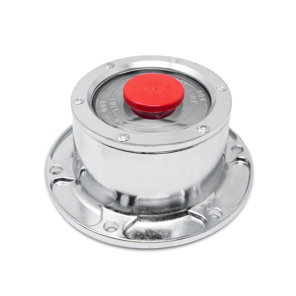(Pair) Chromed Six Hole Hub Caps with Gasket Replaces Stemco 300-4009 & 340-4009