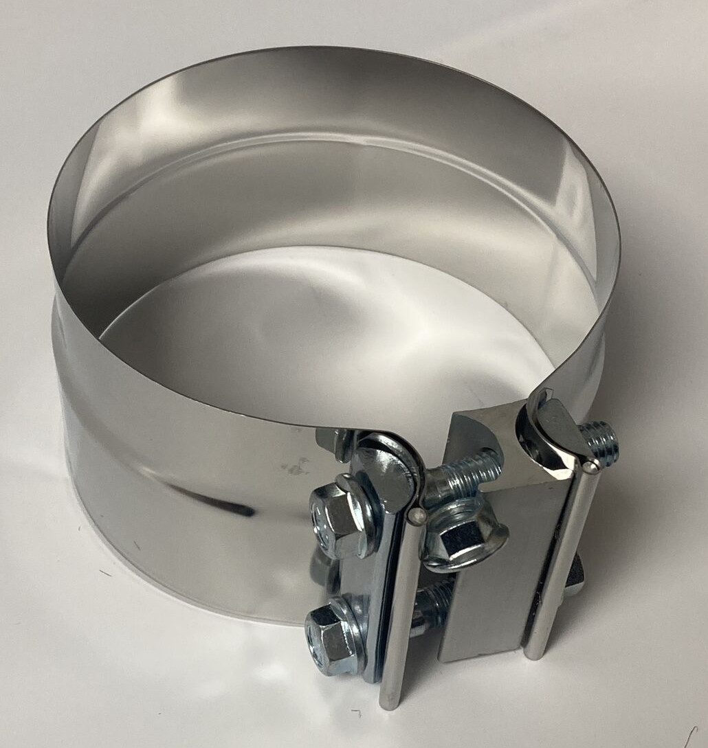 ~BRAND NEW 10-PACK of STAINLESS STEEL PREFORMED 5″ TRUCK EXHAUST CLAMPS~ EC50PLS