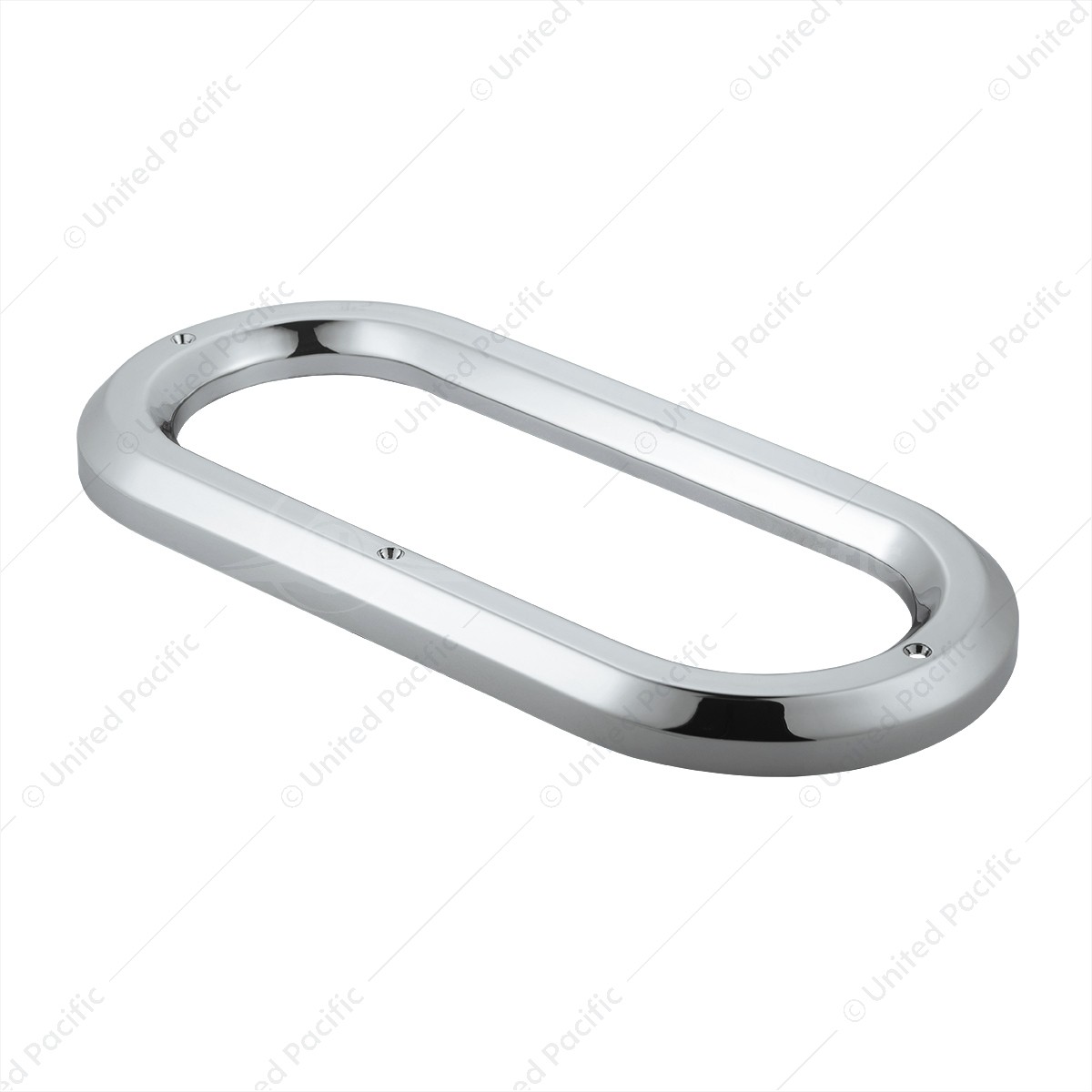 Chrome Oval Light Bezels – 6″ Plastic Semi Truck Trailer – United Pacific QTY 18