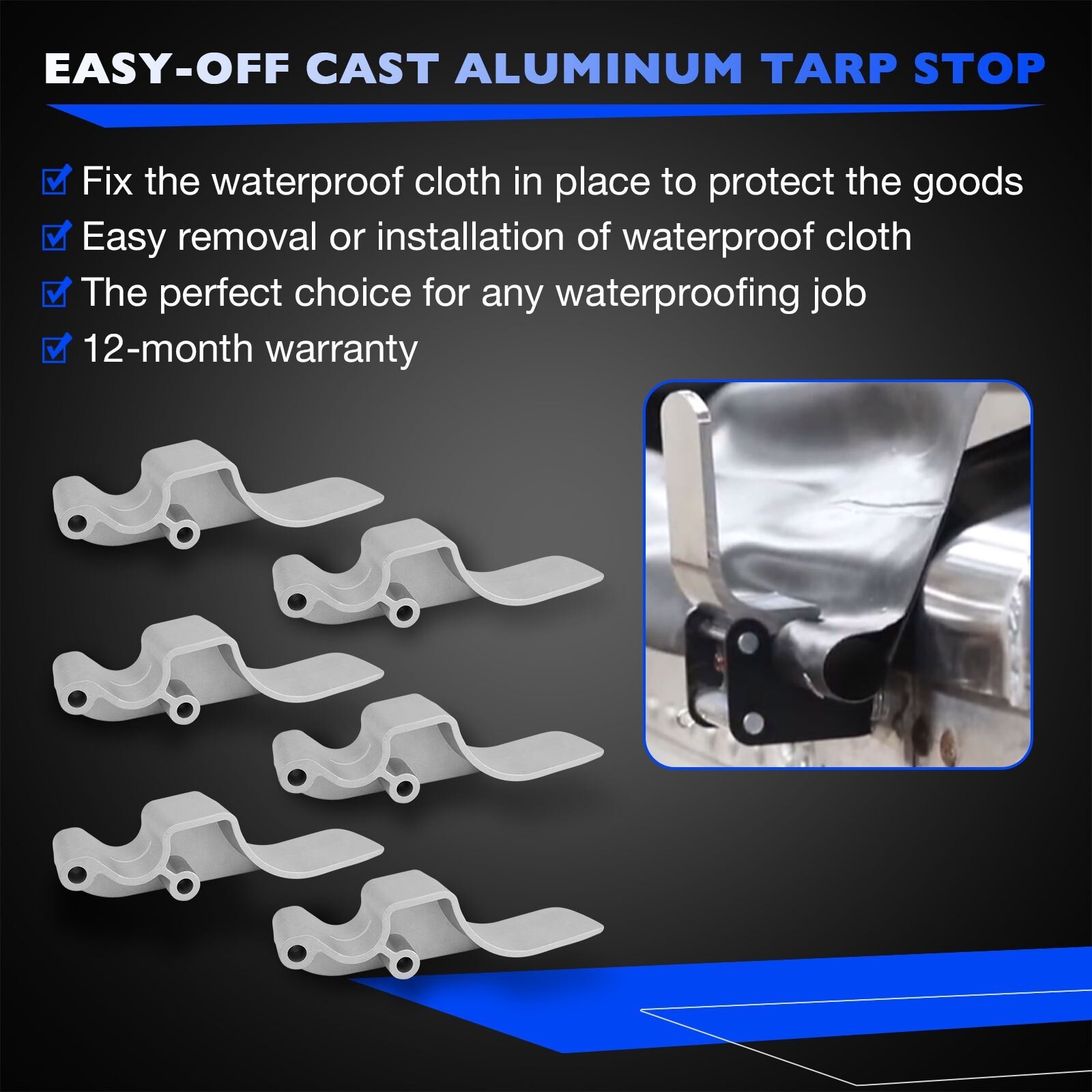 6pcs Easy-Off Cast Upright Tarp Stop Replace 1705775-1 1703604-1 Shurco 1705775