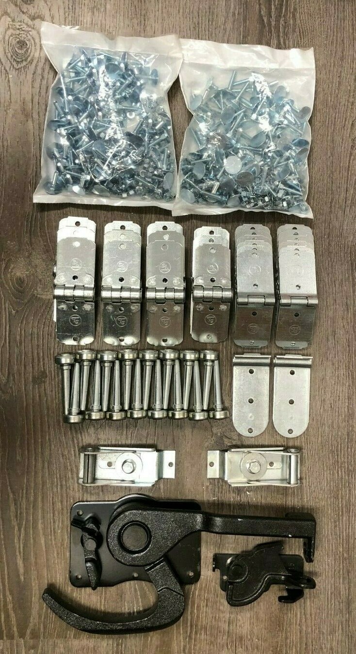 46 Piece Todco Door Repair Kit w/ 1″ Hinges, Rollers & Lock & Keeper