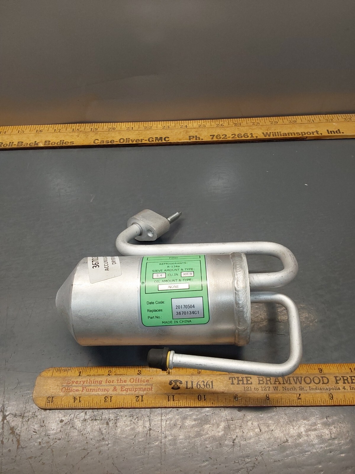 NOS International 3670134C1 A/C Receiver Dryer R-134a Prostar Workstar Terrastar