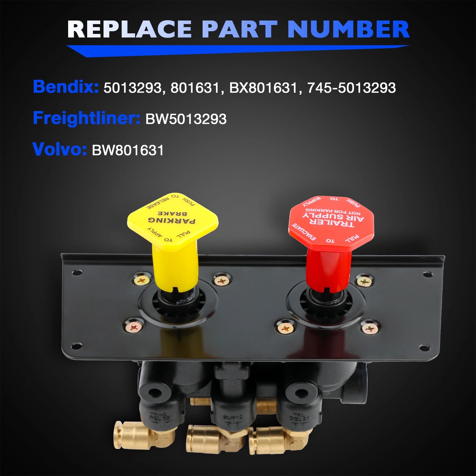 BW5013293 MV-3 Dash Air Brake Control Valve For Bendix Freightliner Volvo 801631