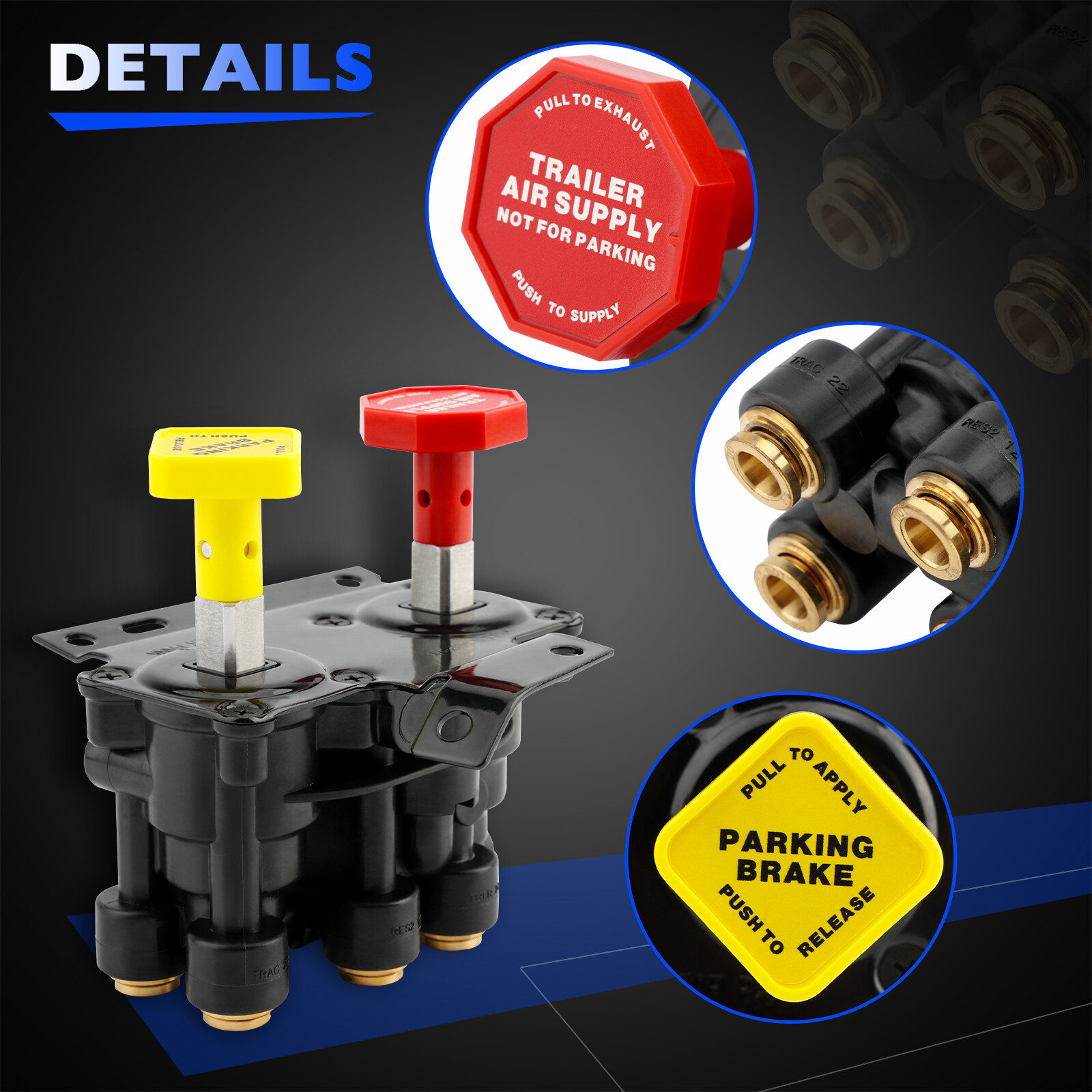 KN20619 MV3 Dash Air Brake Control Valve For Haldex Volvo 20560009 Keene Trucks