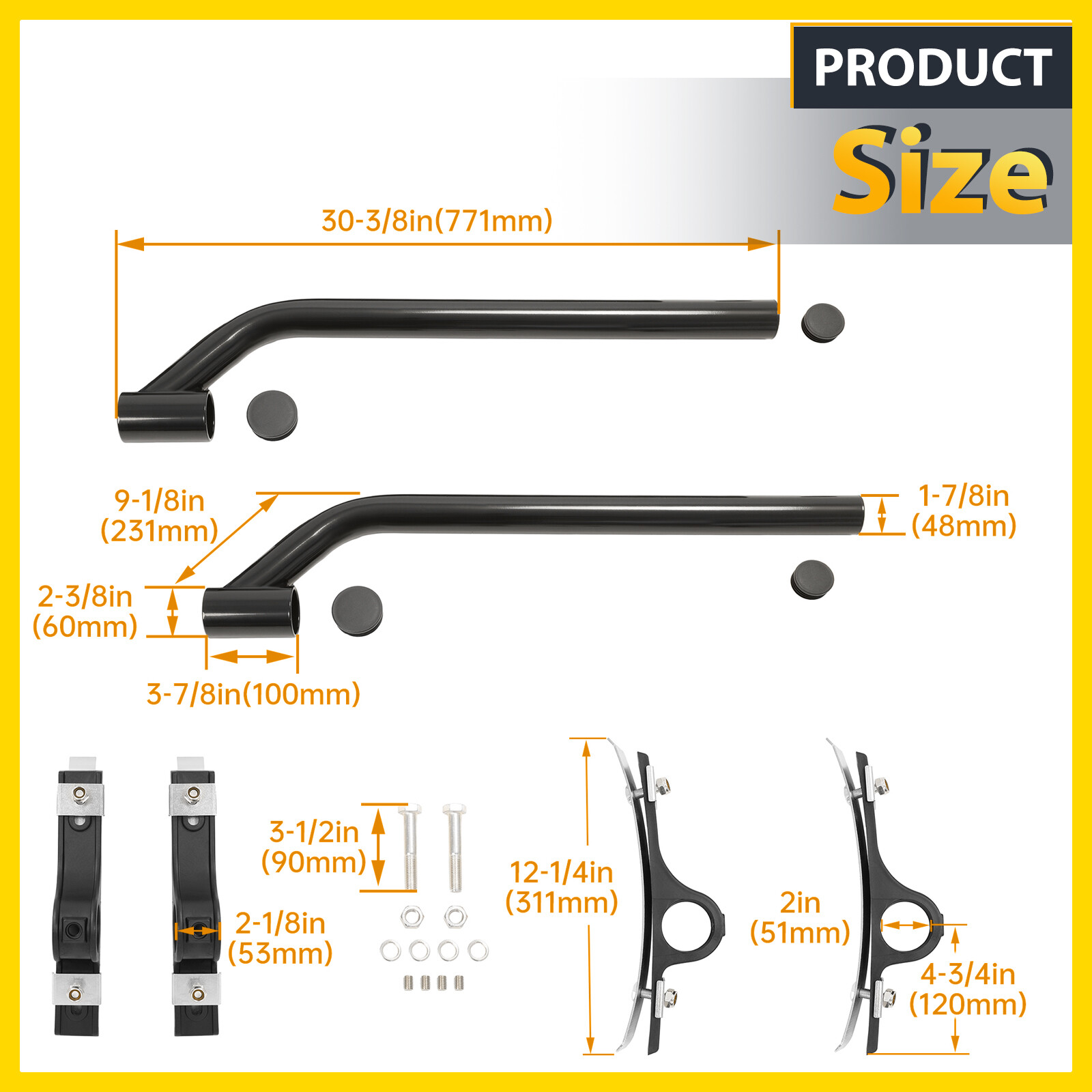 Universal Black Steel Nylon Fender Mounting Bracket Kit For Semi Truck 8591000