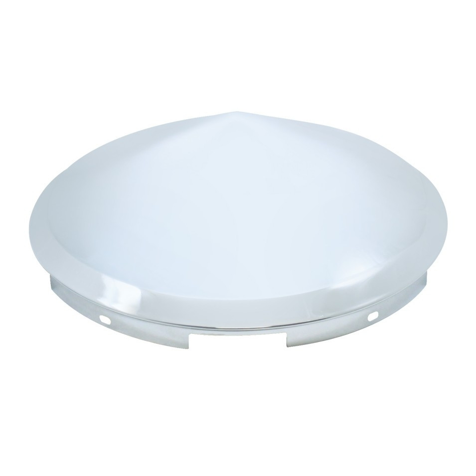 Chrome Pointed Front Hub Cap w/ 5 Notch 2 Pack