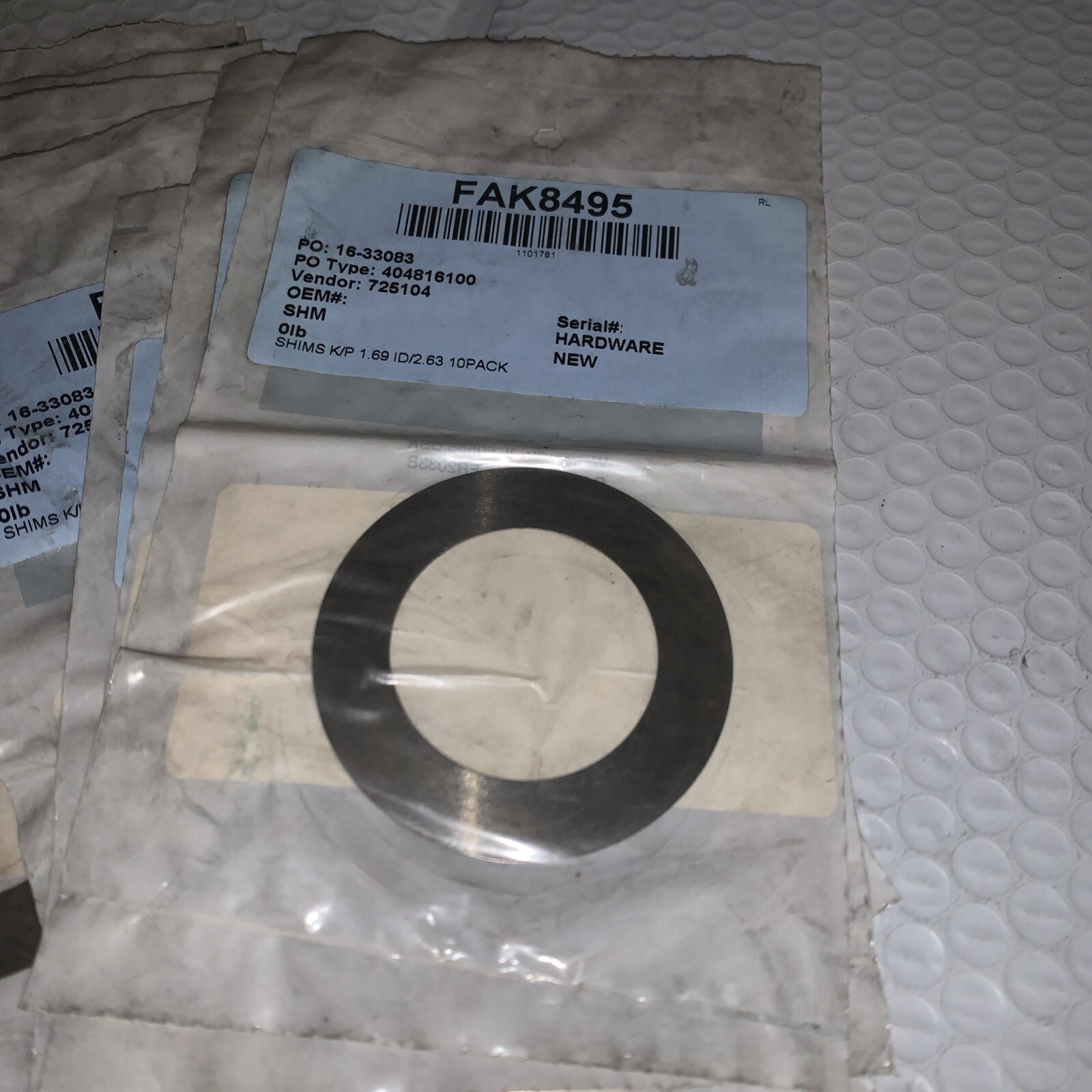 9 PACK International FAK8495 Front King Pin Shim Set 1.69 ID x 2.63 OD