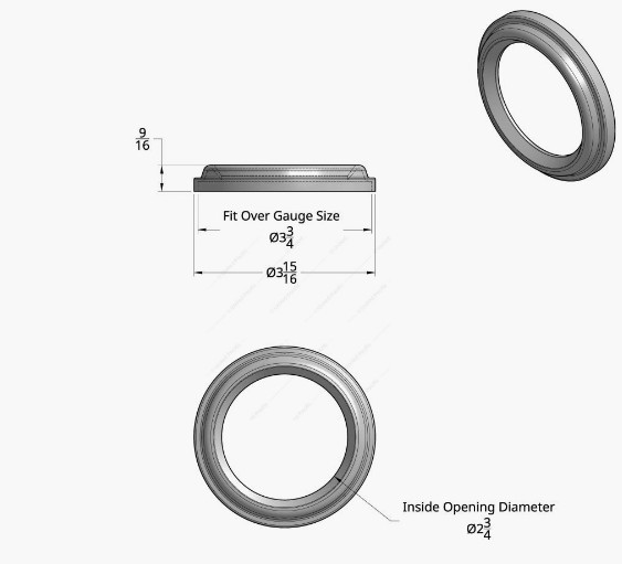 United Pacific 20579 Chrome Speed/ Tachometer Gauge Cover, Peterbilt