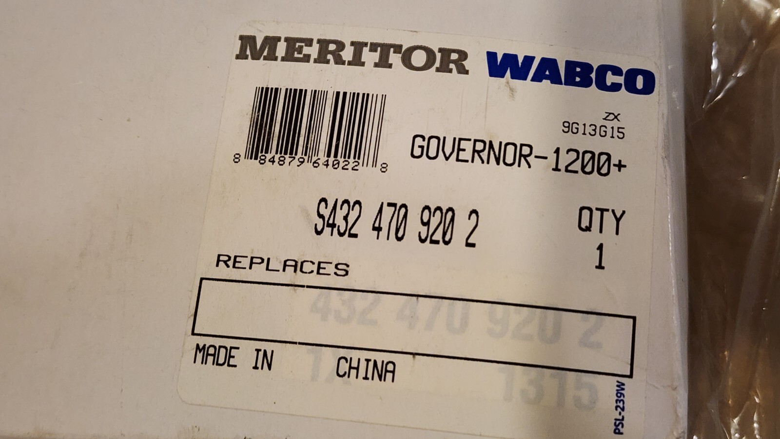 MERITOR WABCO AIR SYS VALVE, GOVERNOR – S4324709202