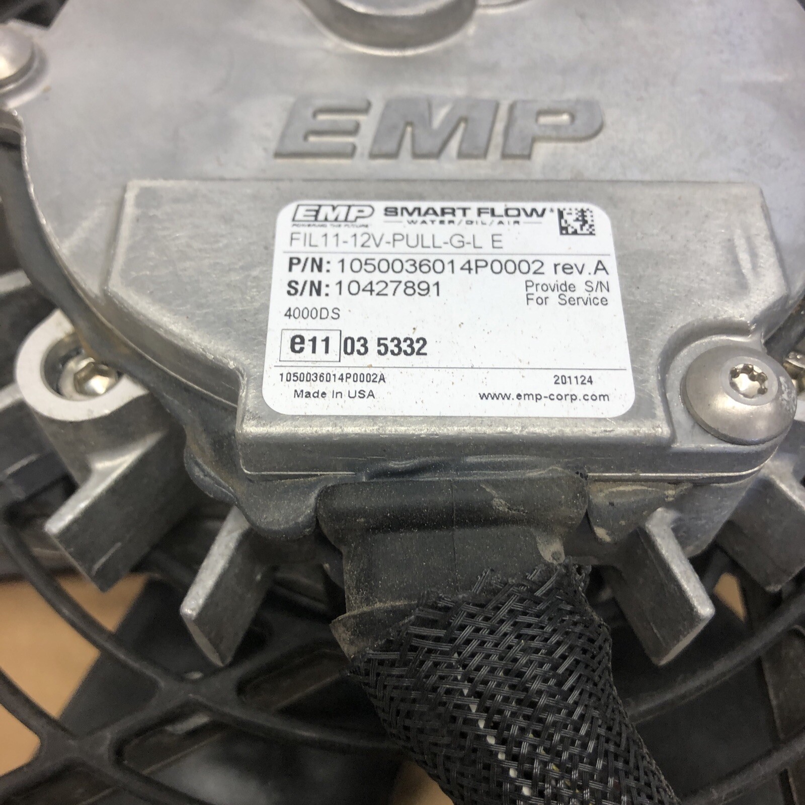 EMP 11 INCH FAN 12V “SMART FLOW” FIL11-12V-PULL-G-L E Pulled from EV prototype *