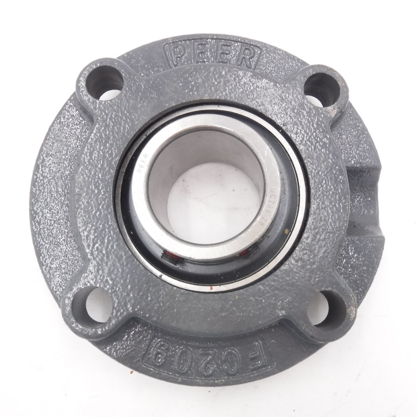 Peer FC209 4-Bolt Cast Iron Flange Cart W/UC209-28 Radial Insert Ball Bearing