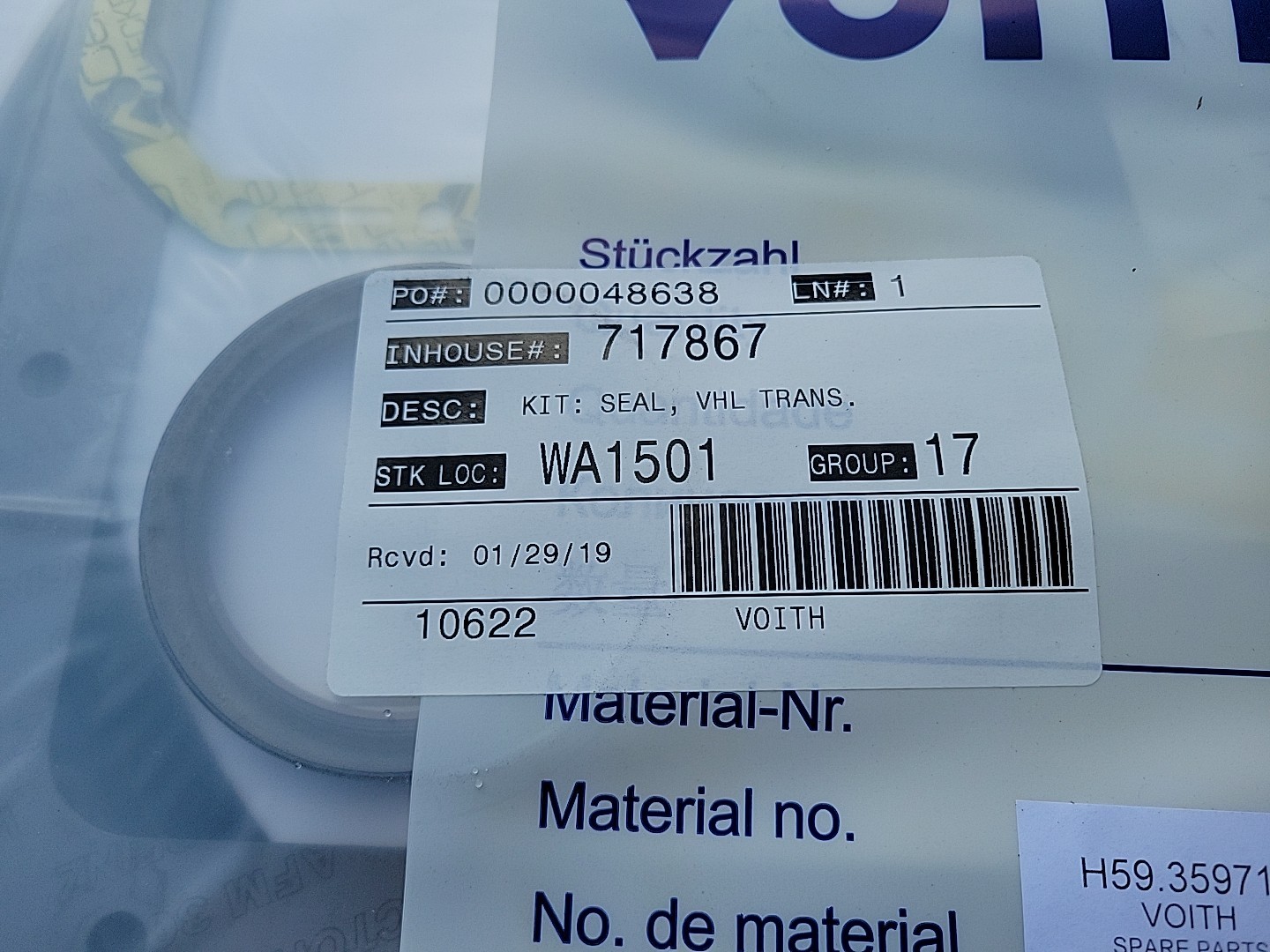 Genuine Voith H59.359711 Transmission Seal Kit DIWA 3, DIWA 3E
