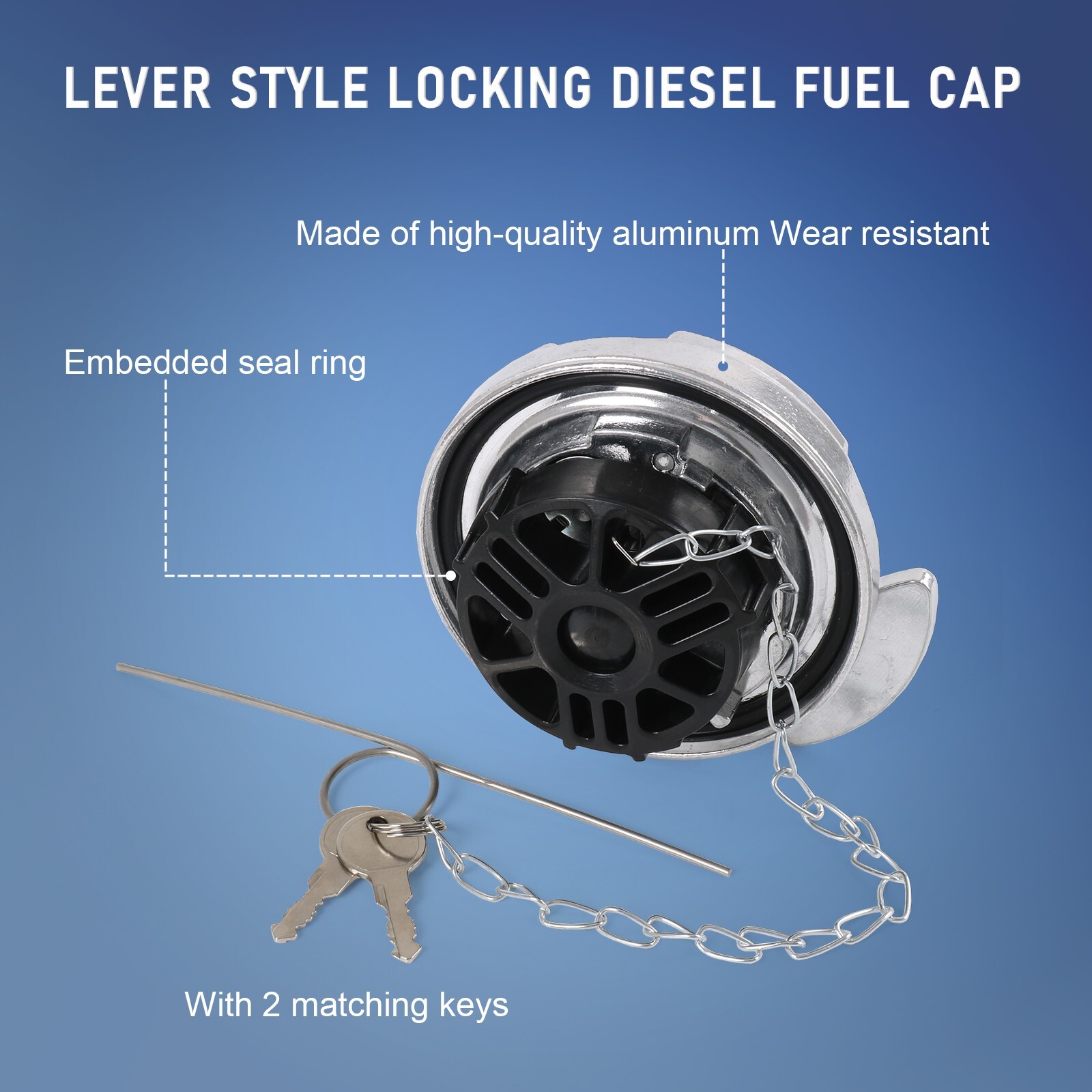 For Peterbilt Aluminum Locking Diesel Fuel Cap Replaces 11-04859-200, 600212 New