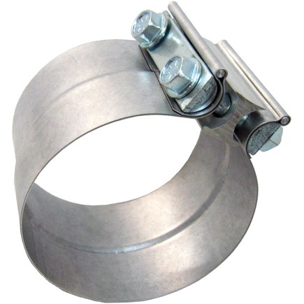 Tectran HL250 Exhaust Clamp 2.5 In., Aluminized/Steel, Lap Style, With 2 Bolts A