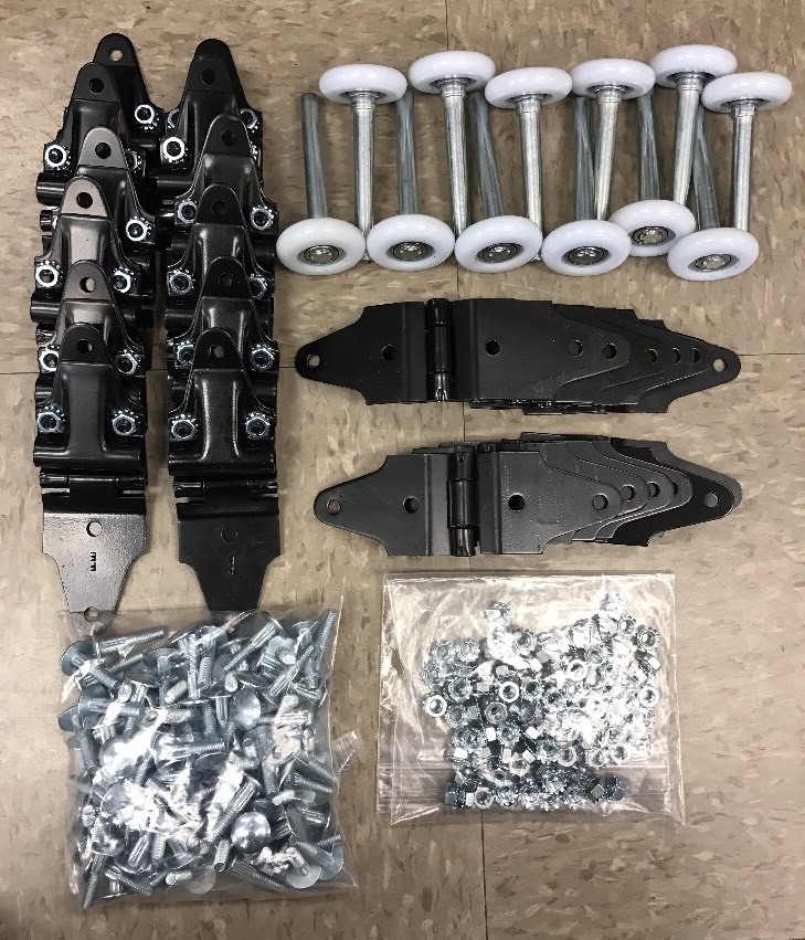 36 Pack – Whiting Door Repair Kit – Hinges, 2″ Rollers, + Hardware! Overhead