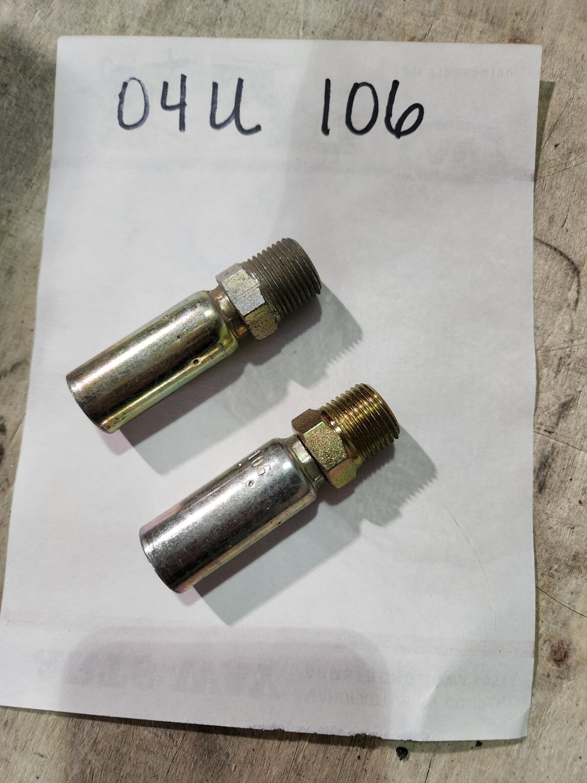 QTY 2** Eaton 04U-106 U Series Interchange Hydraulic Fitting 1/4” x 3/8”