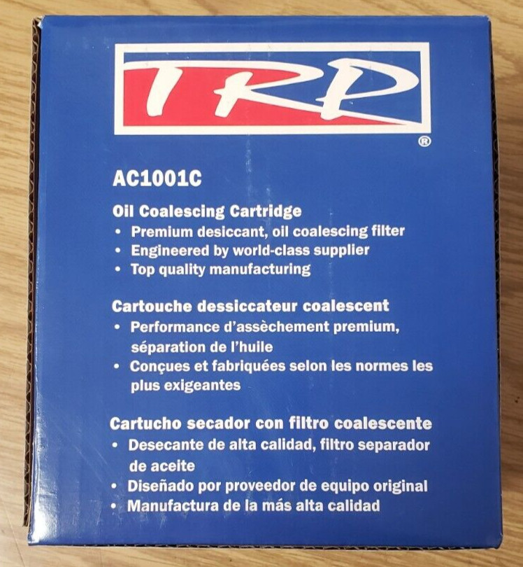TRP BRAND ~ OIL COALESCING CARTRIDGE ~ AC1001C ~SHOULD CHANGE TWICE A YEAR ~