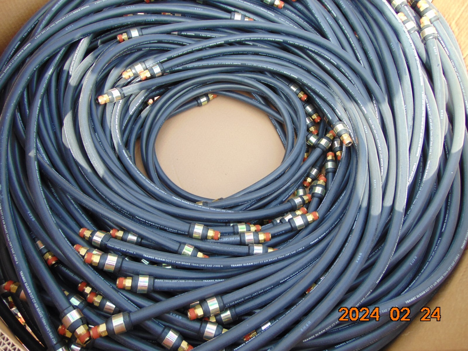 2 LOT Tramec Sloan Air Brake Hose 3/8″ Fixed x 3/8″ Fixed x 51″ UTI04-4300-0-073