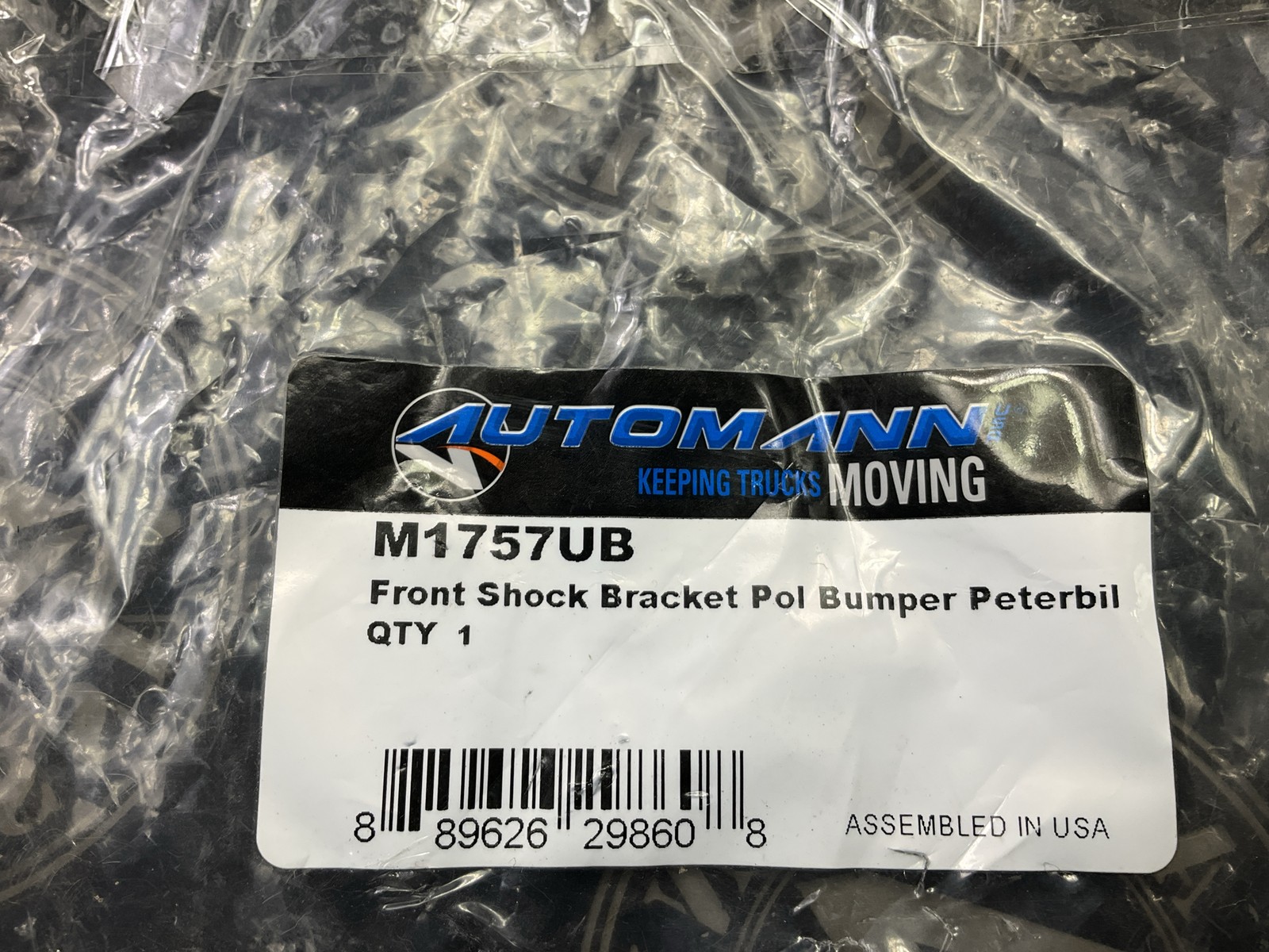 Automann M1757UB Front Shock Bracket Poly Bumper Replaces Peterbilt # 201782