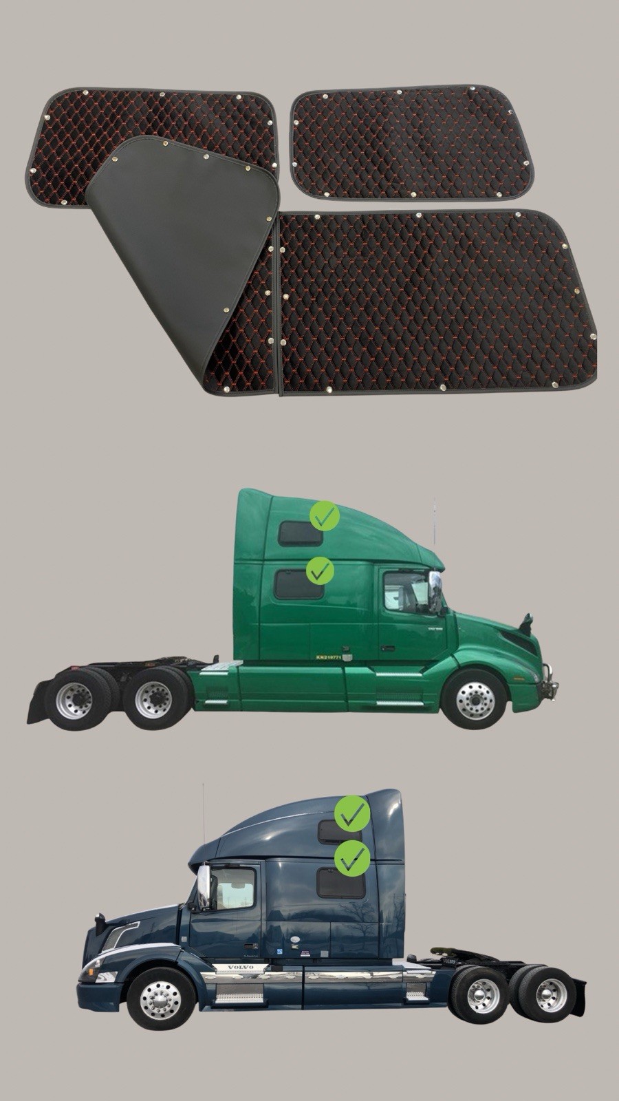 Window Covers Fits VOLVO VNL 770 VNL 780 VNL 860 Curtains Set Of 4