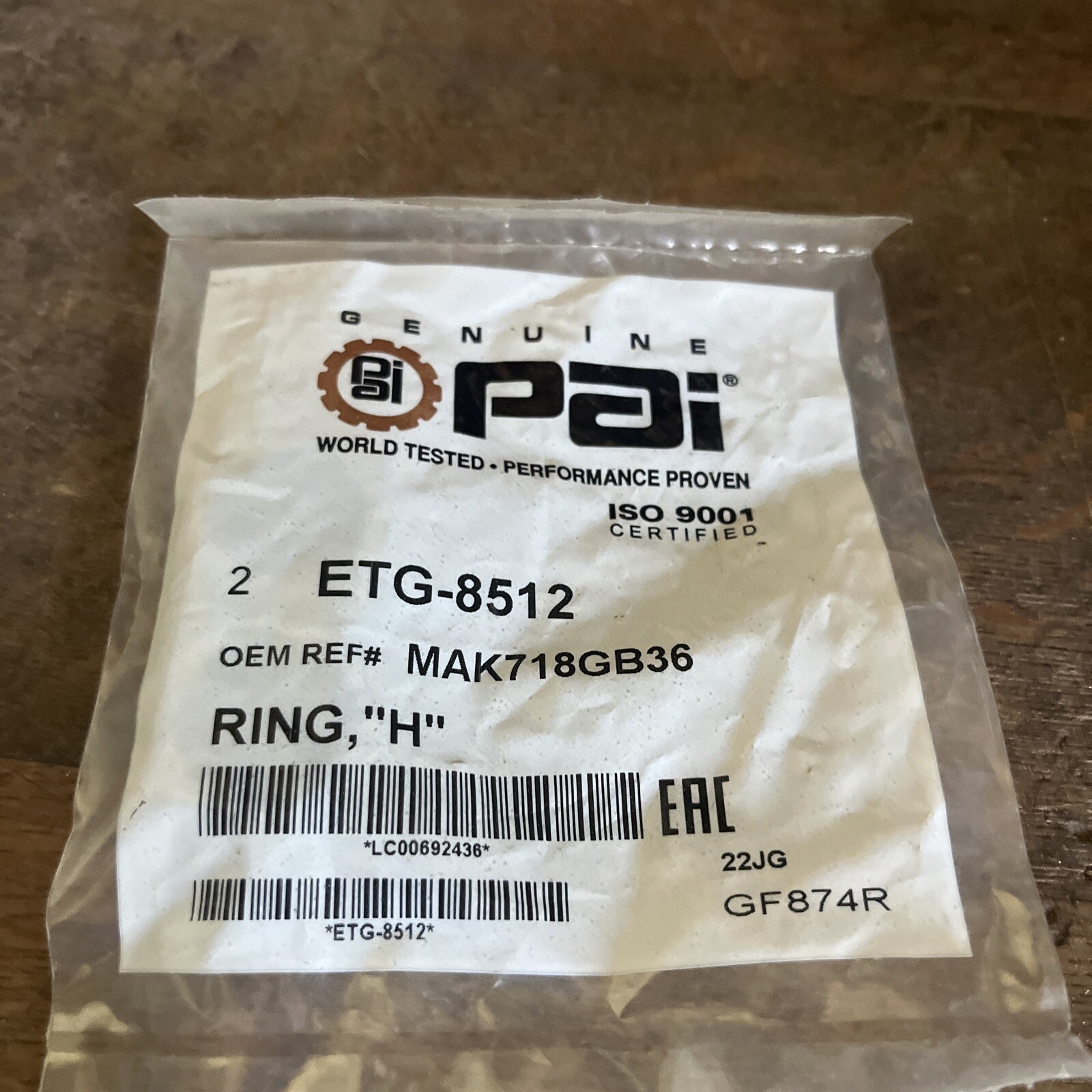 2 NOS PAI ETG-8512-003 Ring,”H” For Mack 718GB36