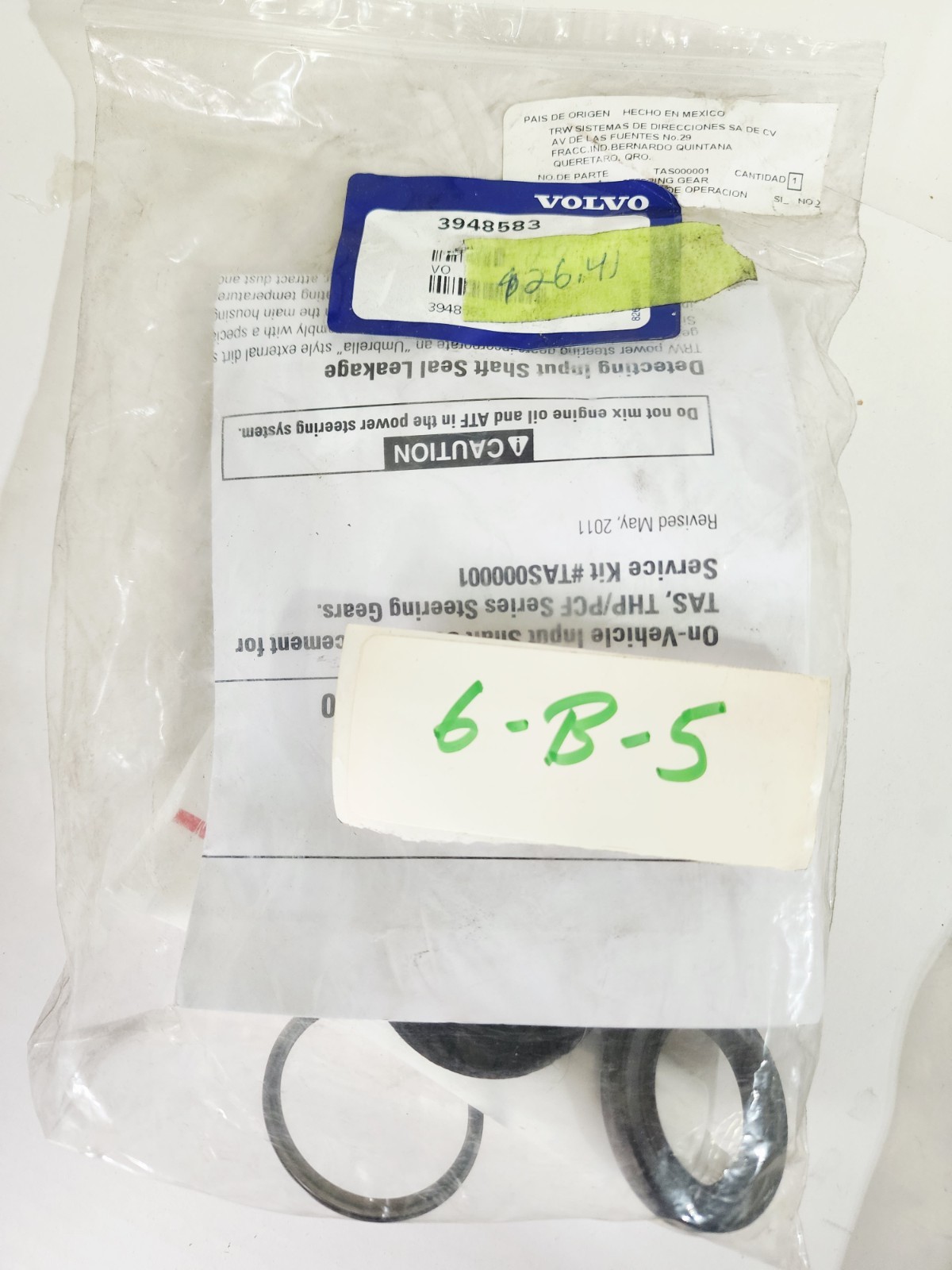 Genuine Volvo 3948583 Input Shaft Seal