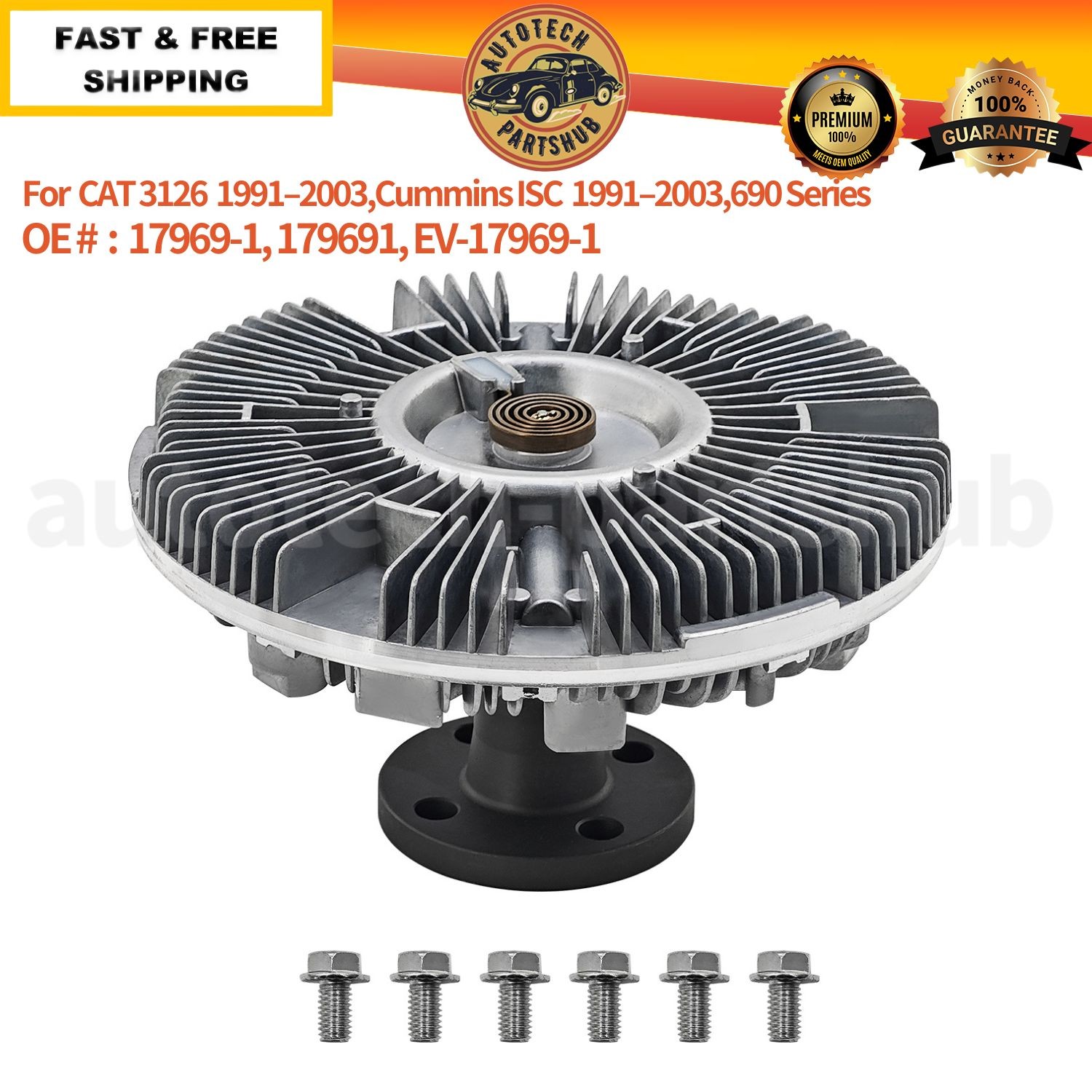 VISCOUS FAN CLUTCH FIT CATERPILLAR 3126 CUMMINS ISC 1991-2003 17969-1 9803000