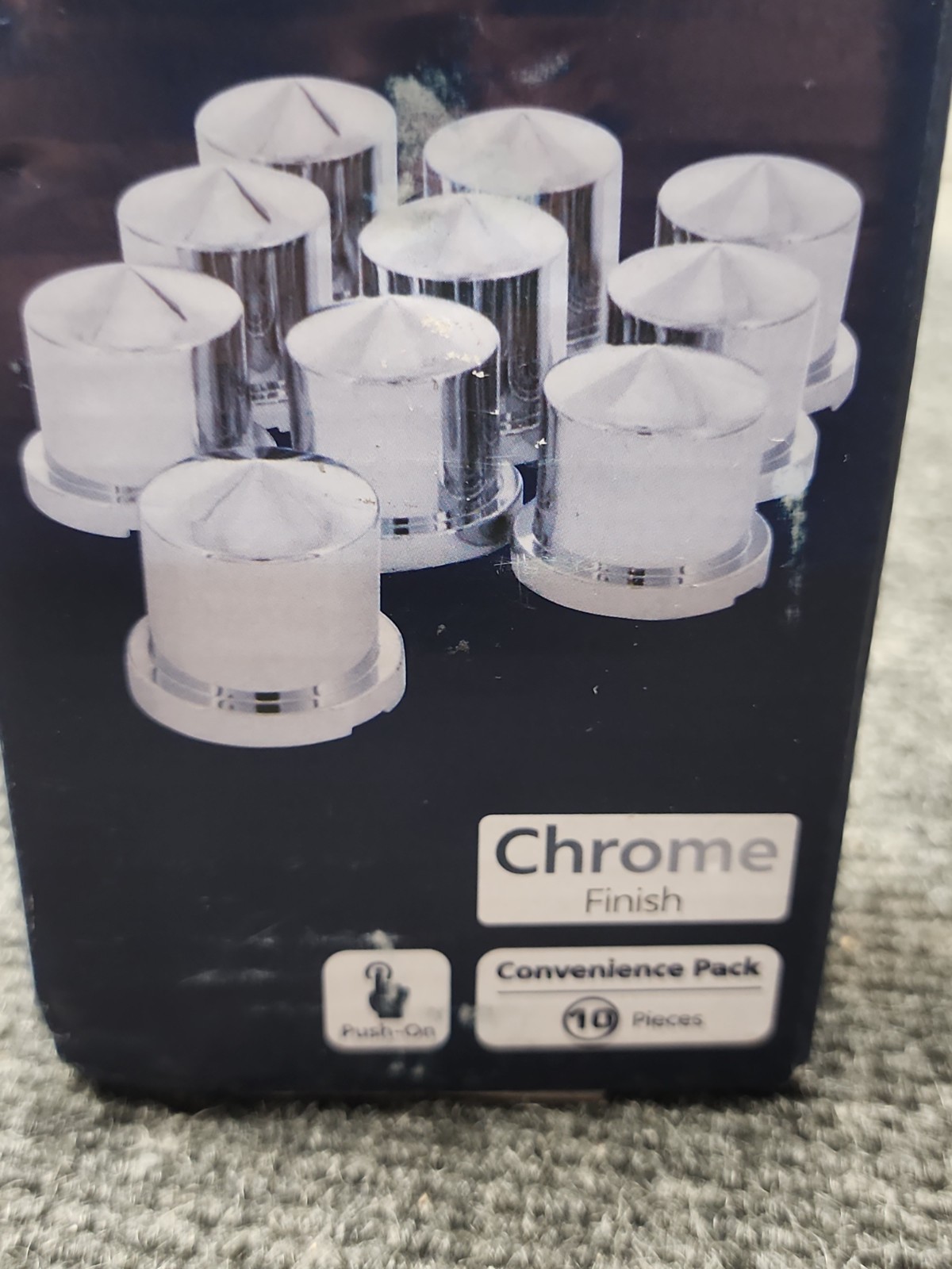United Pacific 10090P Wheel Lug Nut Cover Set 15/16″ X 1.5″, Chrome, Plastic, Po