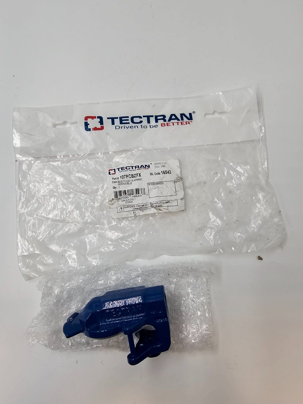 Tectran 107PCBZFX Service Gladhand Cast Iron Blue Powder Coated w/ Poly Seal