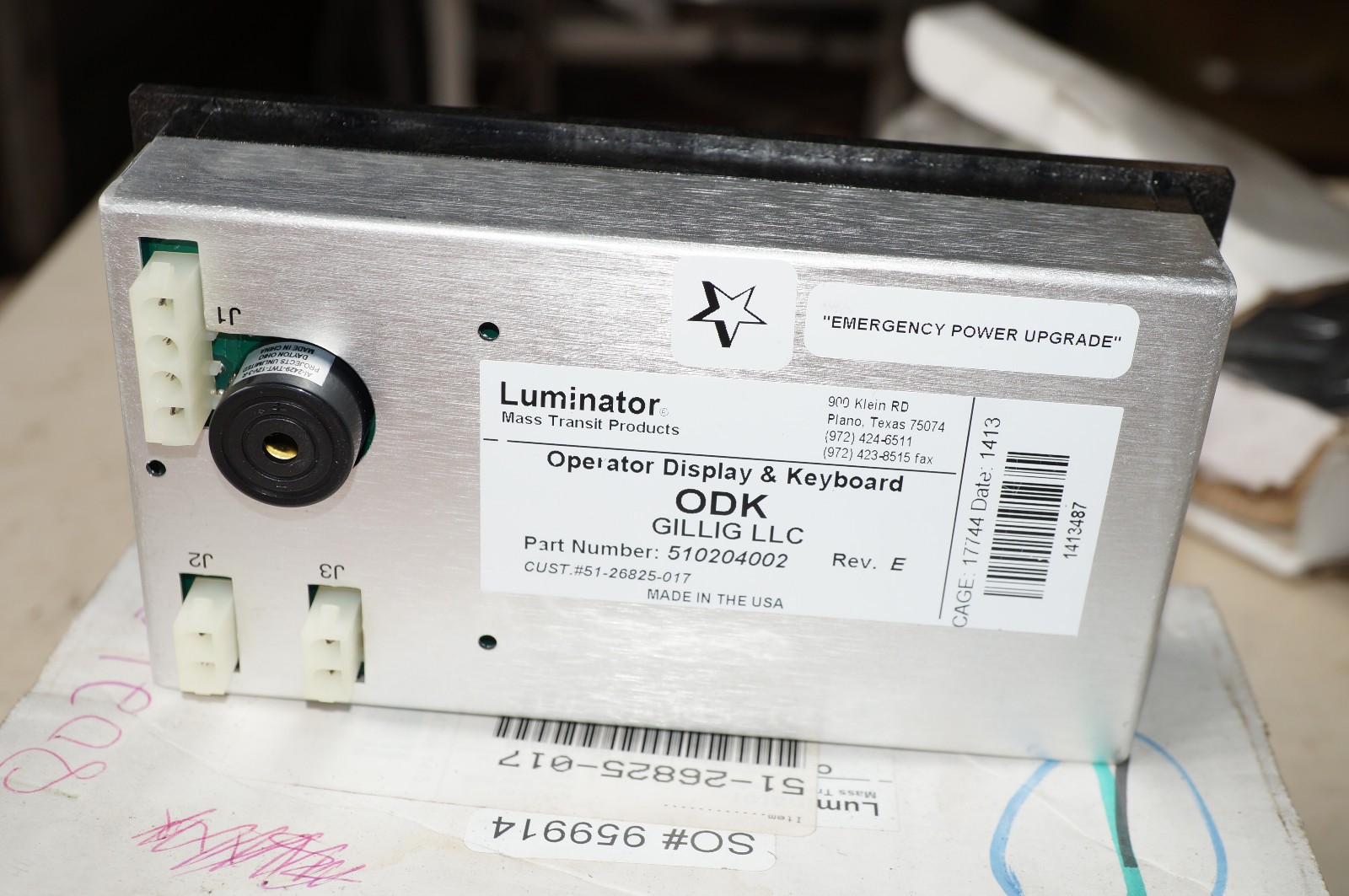 LUMINATOR Operator Dispaly Keyboard ODK 51-26825-017, 510204002, 8026821, Gillig