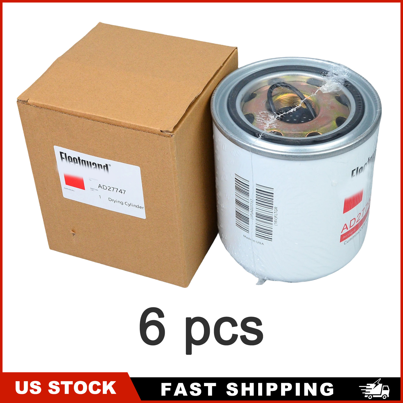 6PCS Air Brake Dryer Filter For Fleetguard AD27747 Replacement Kit