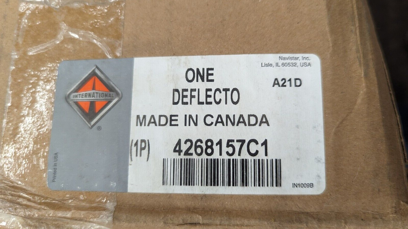 4268157C1 International Stainless Bug Deflector Hood Mounted HX520 Trucks 59 In.