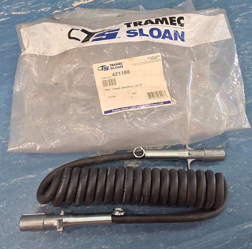 Tramec Sloan 421188 6 Way Coiled Cable 10ft With 2 Metal Plugs