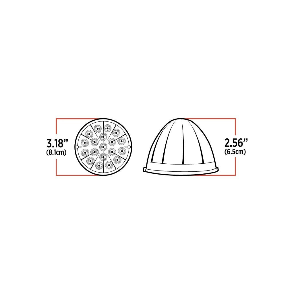 Amber Clearance & Marker to Purple Auxiliary Watermelon LED Light – 19 Diodes
