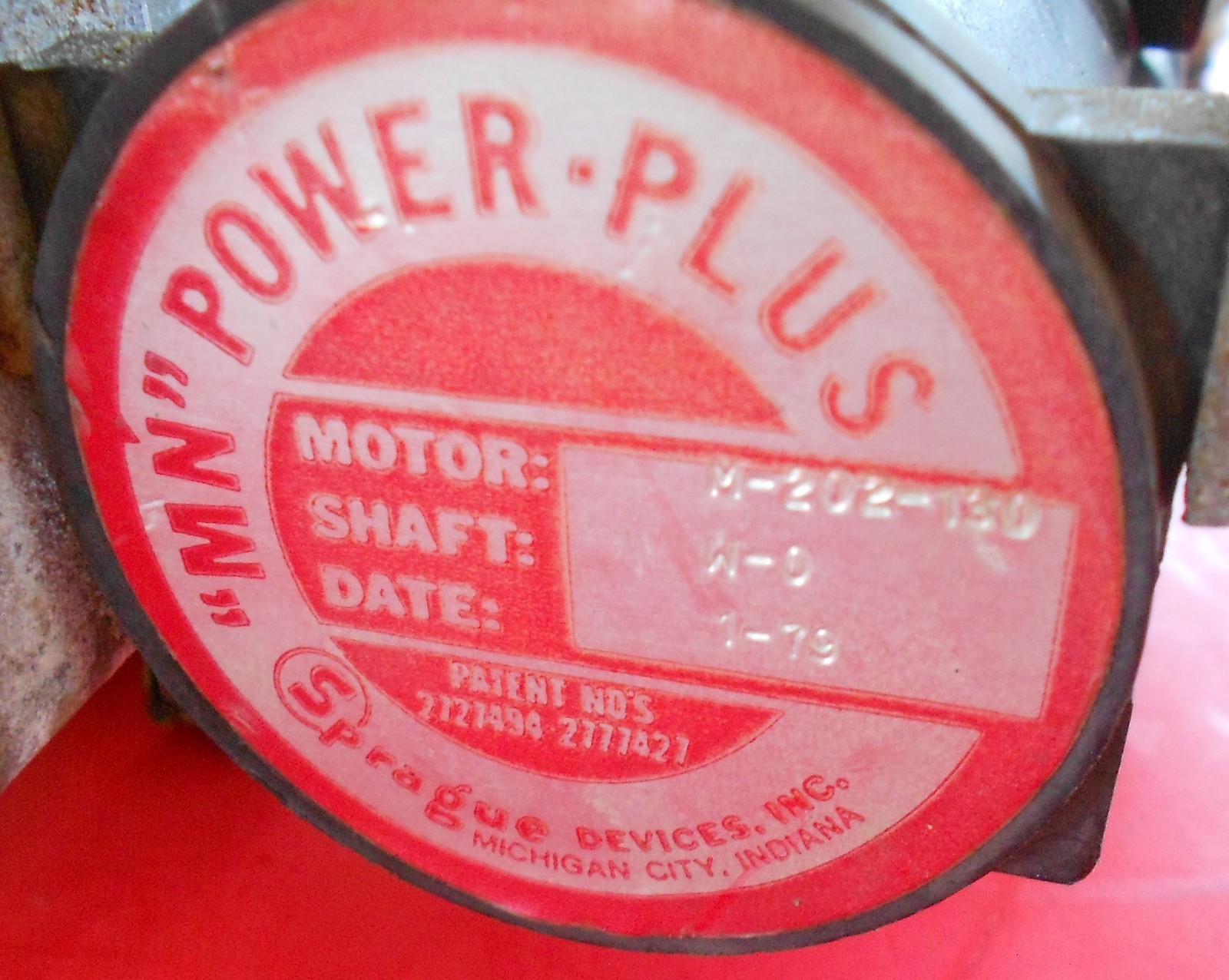 Vintage 1979 Sprague #M-202-130 Power Plus AIR WIPER MOTOR w/Bracket and Switch