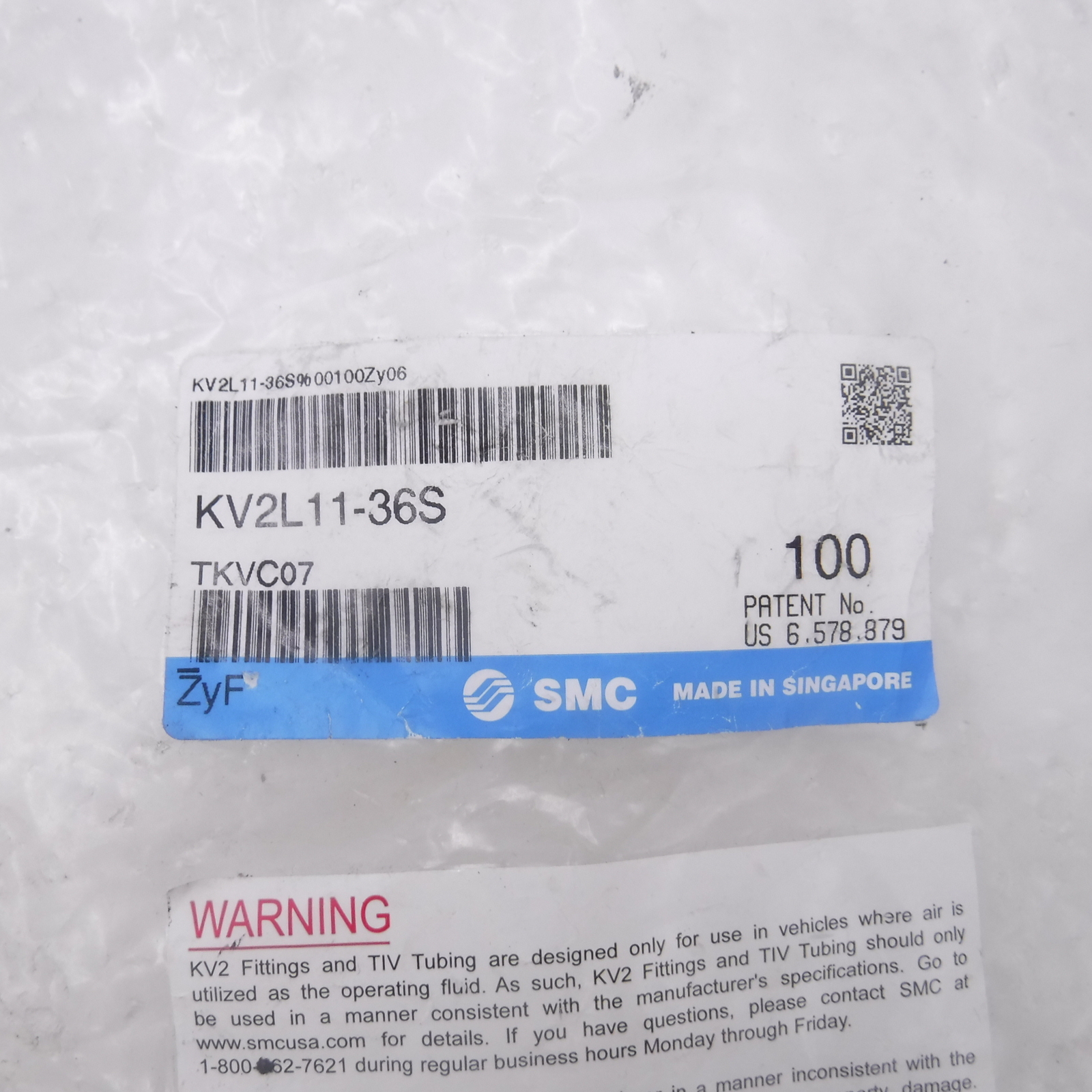 12 Pack SMC KV2L11-36S 3/8″ MNPT x 3/8″ PTC DOT 90° Elbows