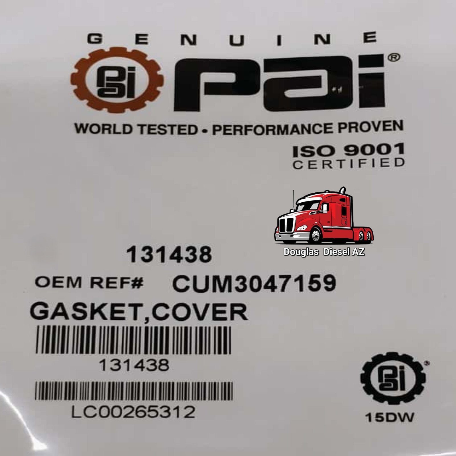 AIR COMPRESSOR GASKET for SS296. PAI# 131438 Ref# CUMMINS 3047159 4920062 154996