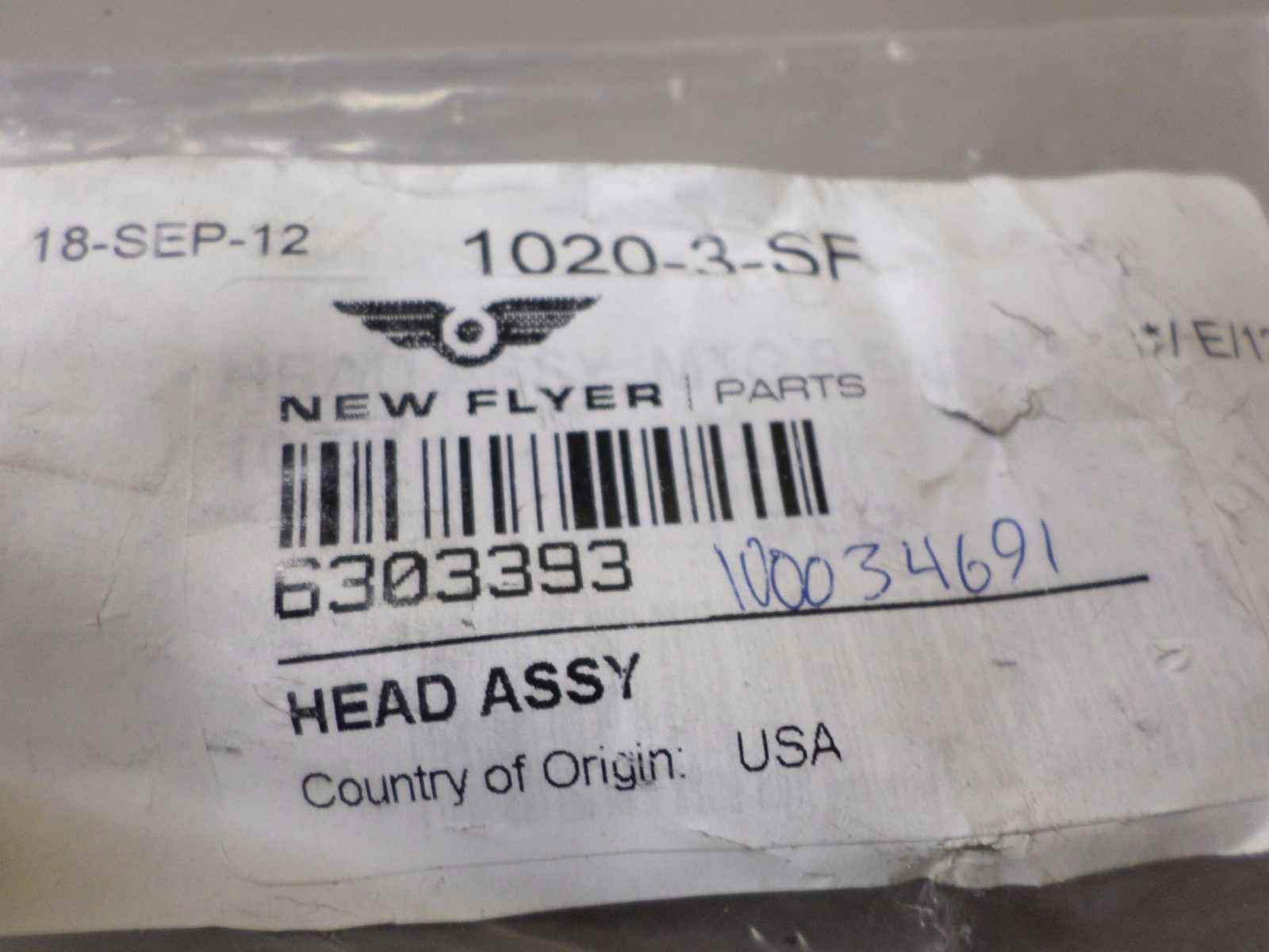 NEW FLYER WIPER PARTS LOT 6303393 Head Assembly 087208 Spacer