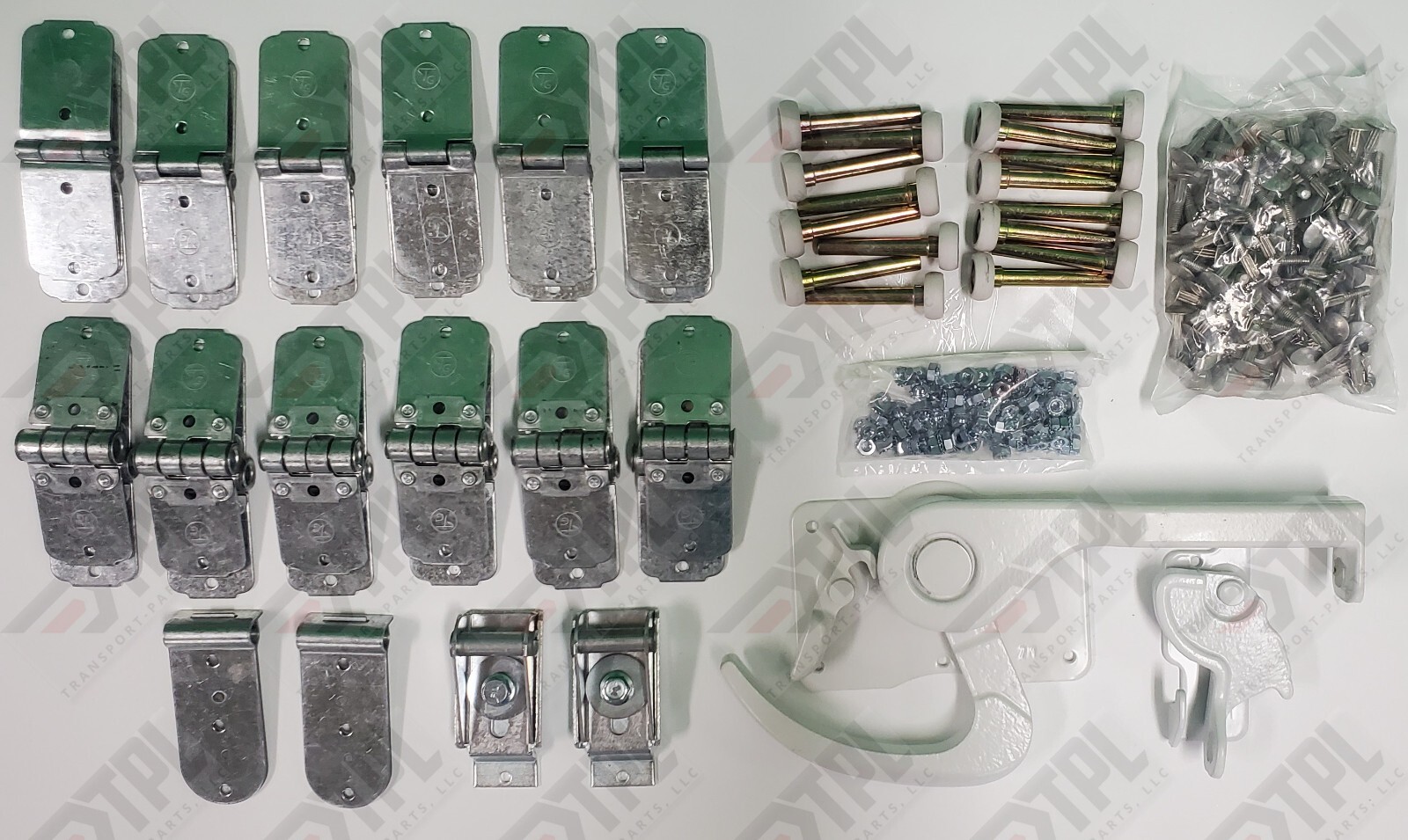 46 Piece TODCO Trailer Roll Up Door Kit 1″ NYLON Rollers Lock & Keeper WHITE