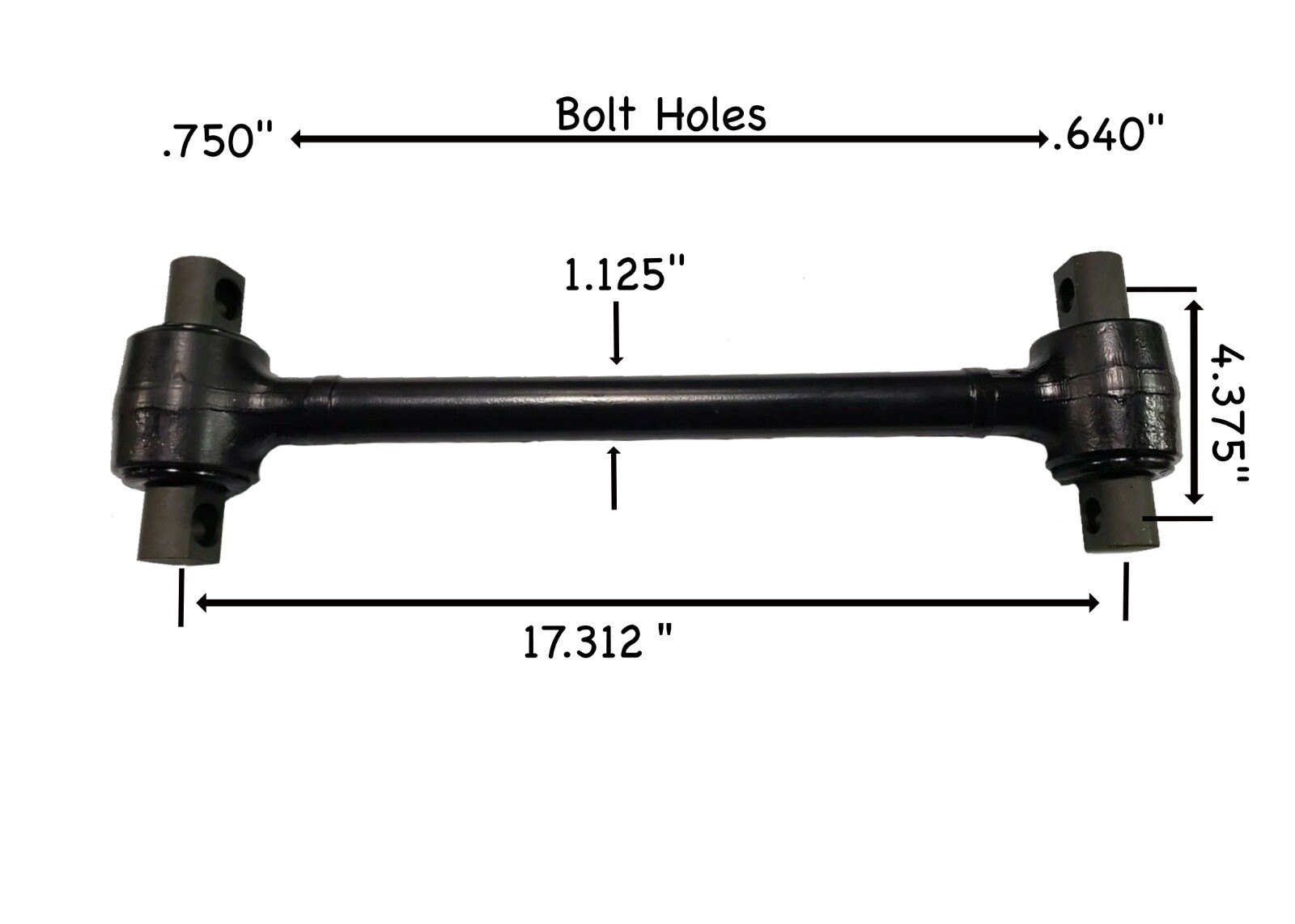 C65-6024-000010440 PETERBILT TORQUE ROD ASSEMBLY AIR TRAC UNIT RUBBER C65-6026