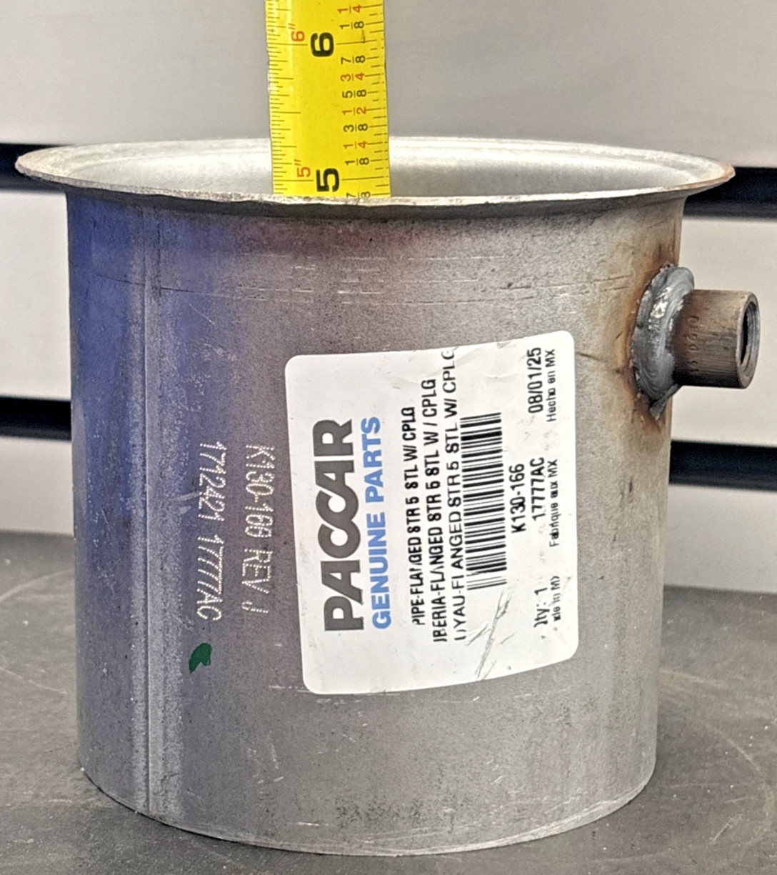 NEW OEM HEAVY-DUTY STAINLESS STEEL FLANGED 5″ EXHAUST PIPE w/ COUPLING ~K130-166